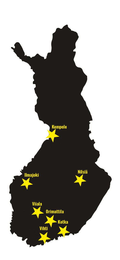 Suomen kartta myyntipisteistä